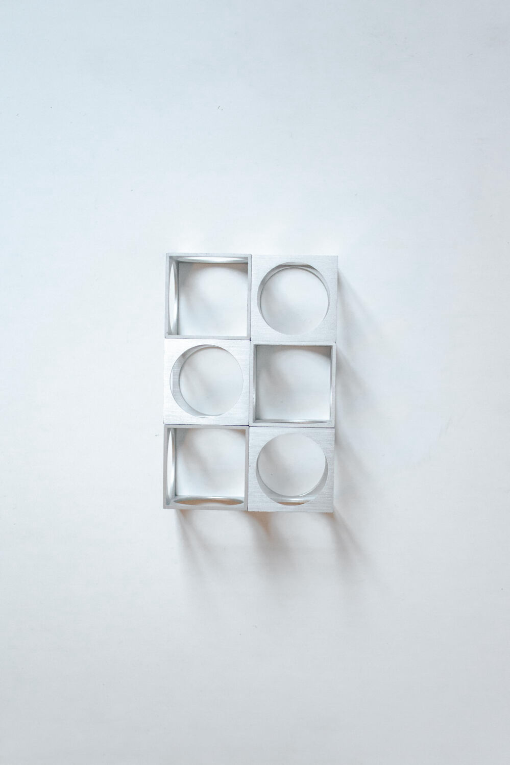 Set of 6 vintage aluminium napkin rings / egg cups by Pier