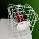 Two-tone White and Red Lamp in Powder-Coated Metal, Ikea PS2017 by Metali Crasset, Cordless for Indoor/Outdoor