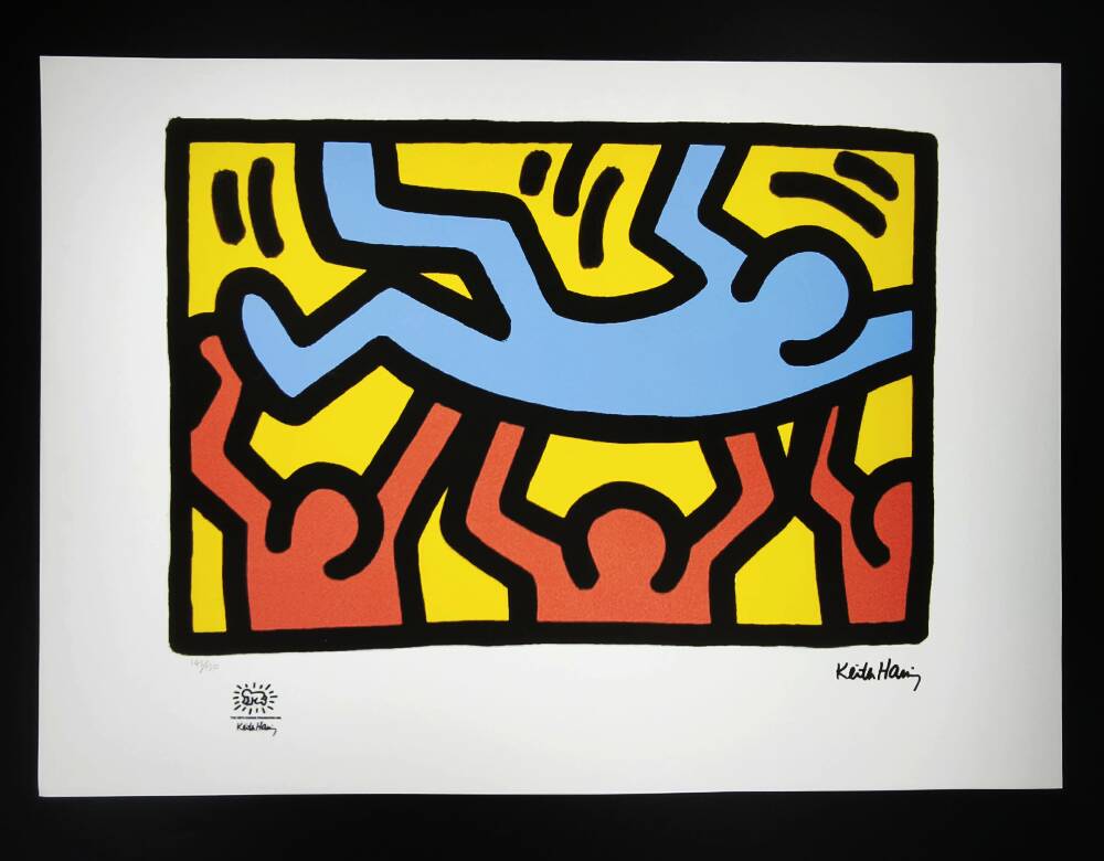 Keith Haring Lithograph Limited Edition, Numbered with Pencil, 1990s