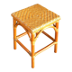 Rattan and wicker stool, vintage bedside table year 70