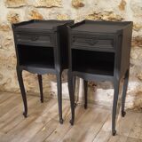 Pair of black bedsides