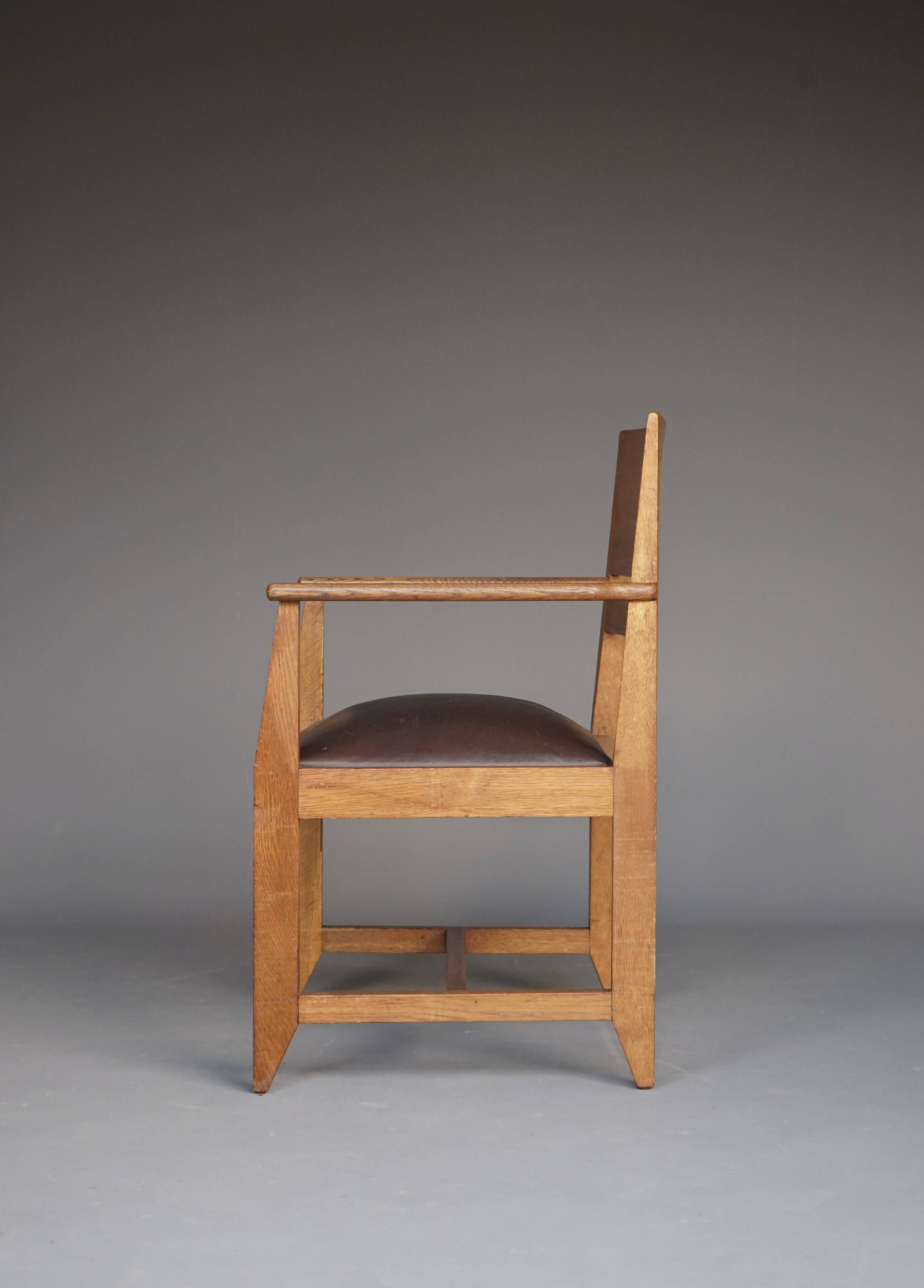 Oak Armchair by Henk Wouda for H. Pander & Zn., 1930s