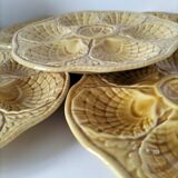 5 Sarreguemines caramel shell plates, 1950s