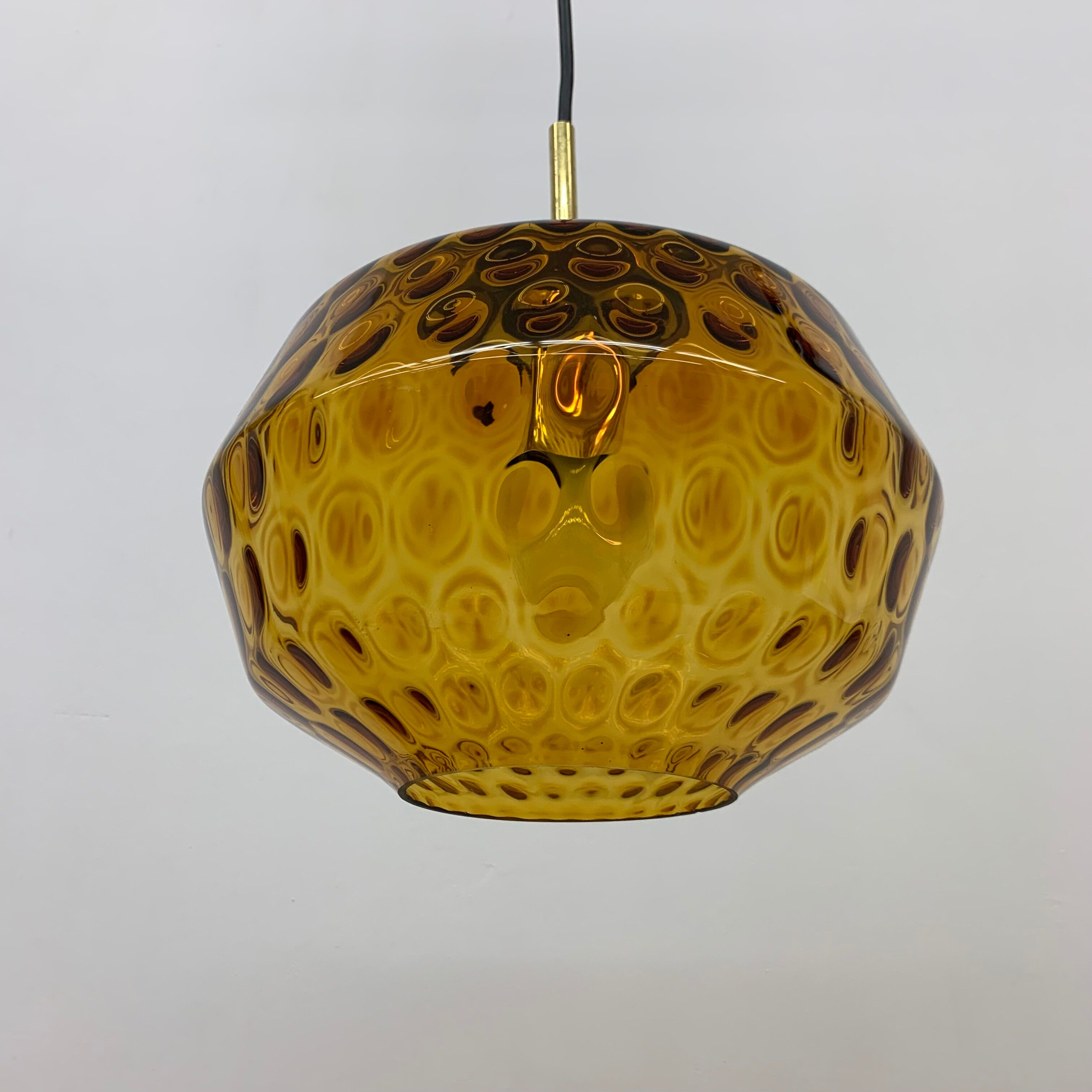 Limburg Glashutte glass hanging lamp , 1970