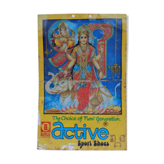 Plaque metal publicitaire ancienne lakshmi active sport shioes inde