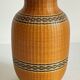 VINTAGE Woven Bamboo and Fine Porcelain VASE