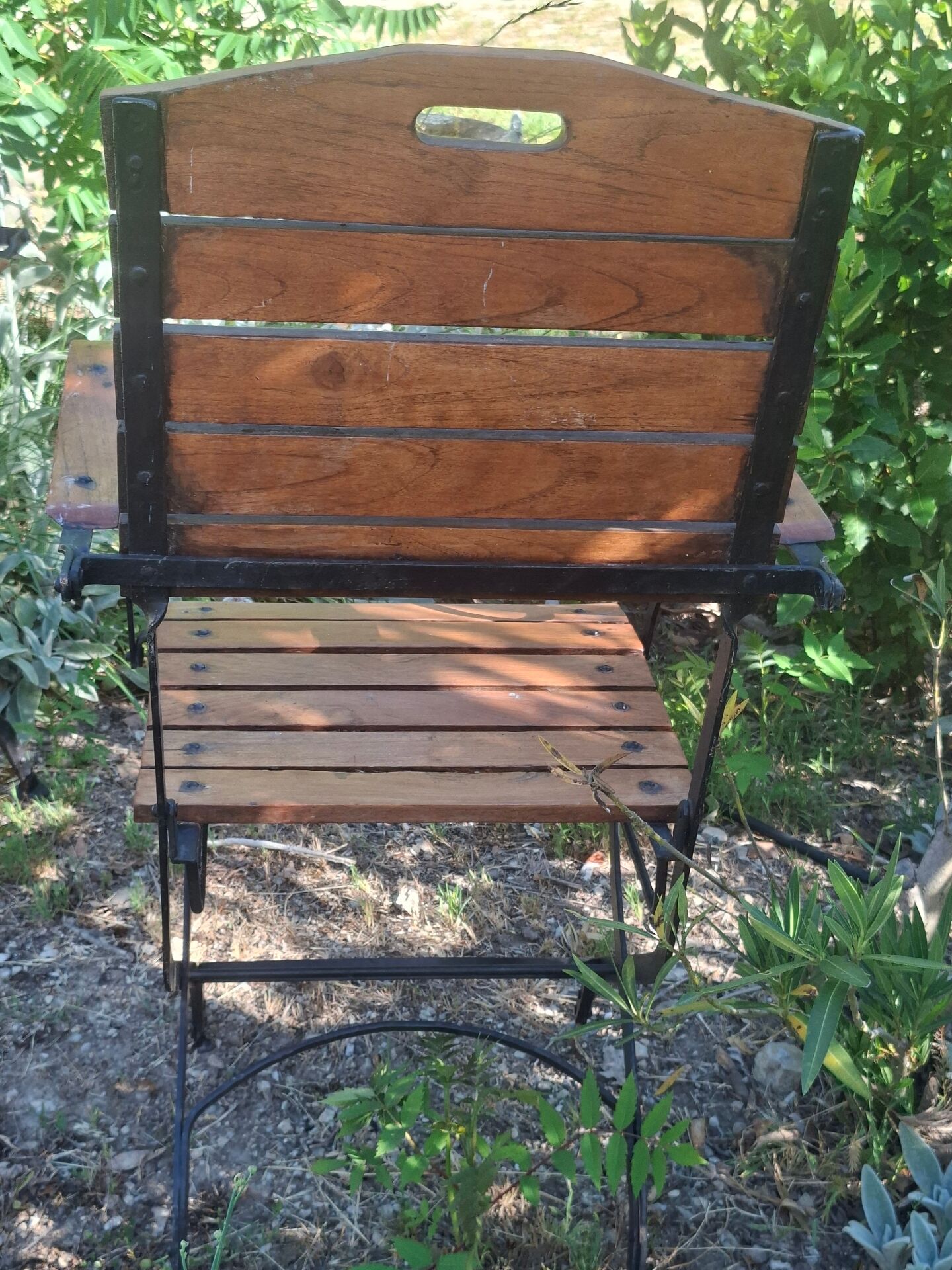 Pair of folding garden chairs
