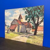 Huile sur panneau vintage