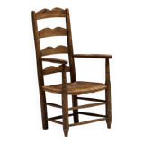Rustic Ladder-Back Armchair, France, Early 20th Century