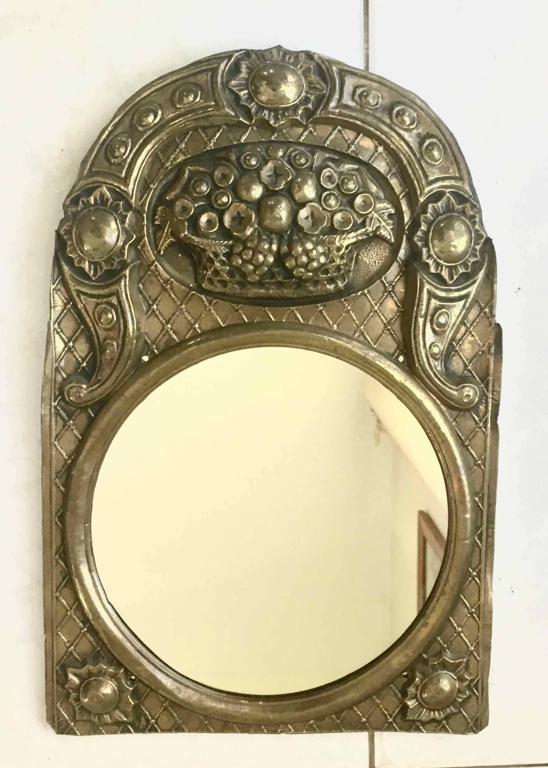 Vintage brass frame mirror