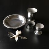 Birth gift 5 pieces in stainless steel signed Jean Couzon