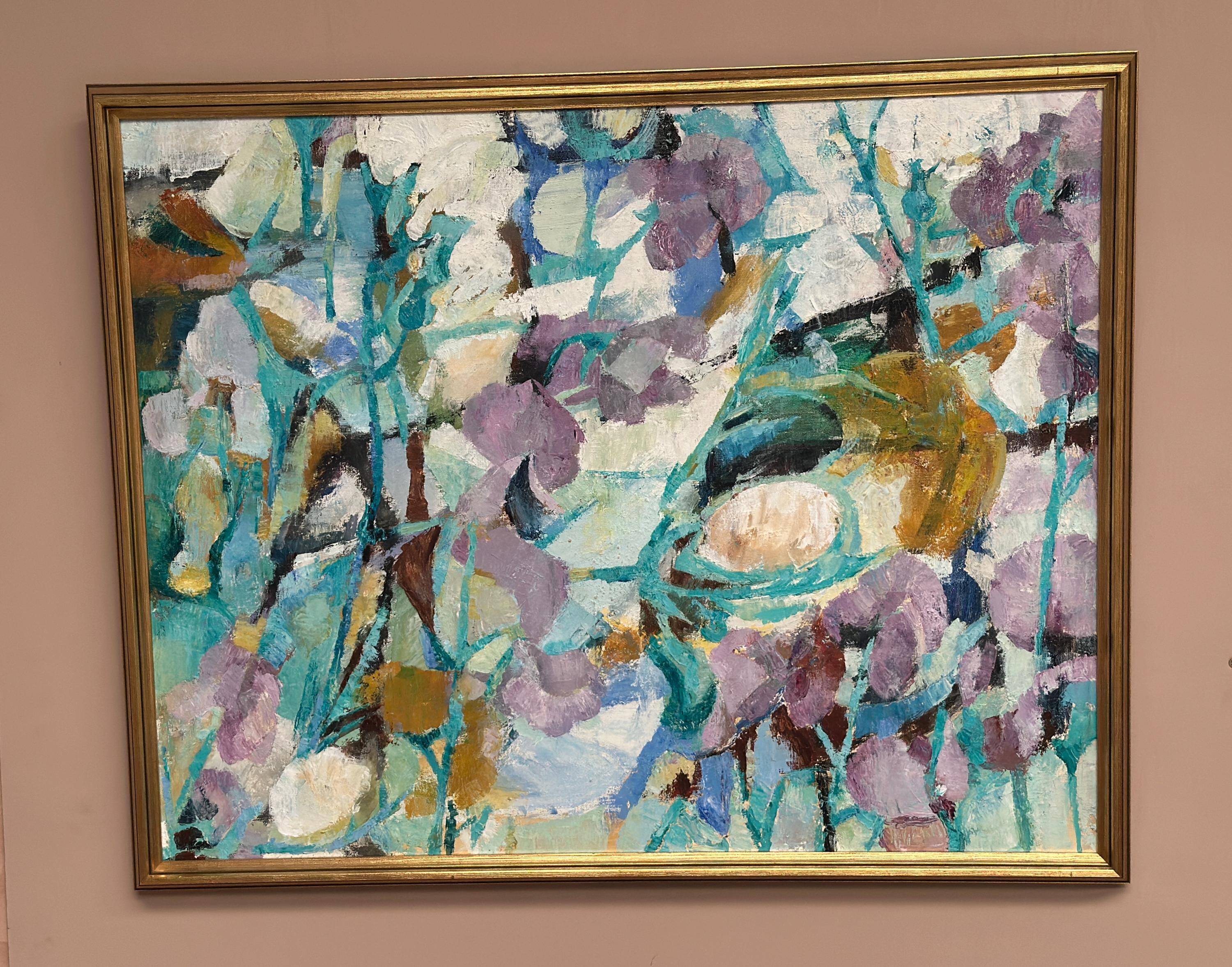 Huile sur toile suédoise – “composition” attribuée à gunnar alvarna
