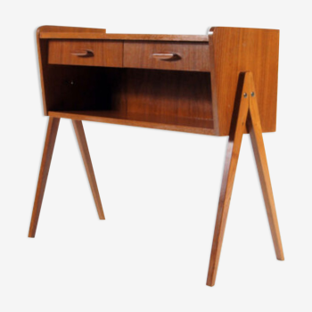 Danish teak console Scandinavian 60s 70s hallway furniture