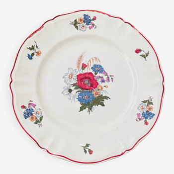 Sarreguemines rustic plate with floral pattern