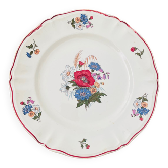 Sarreguemines rustic plate with floral pattern