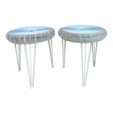 Pair of tin stools