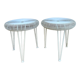 Paire de tabourets en fer blanc