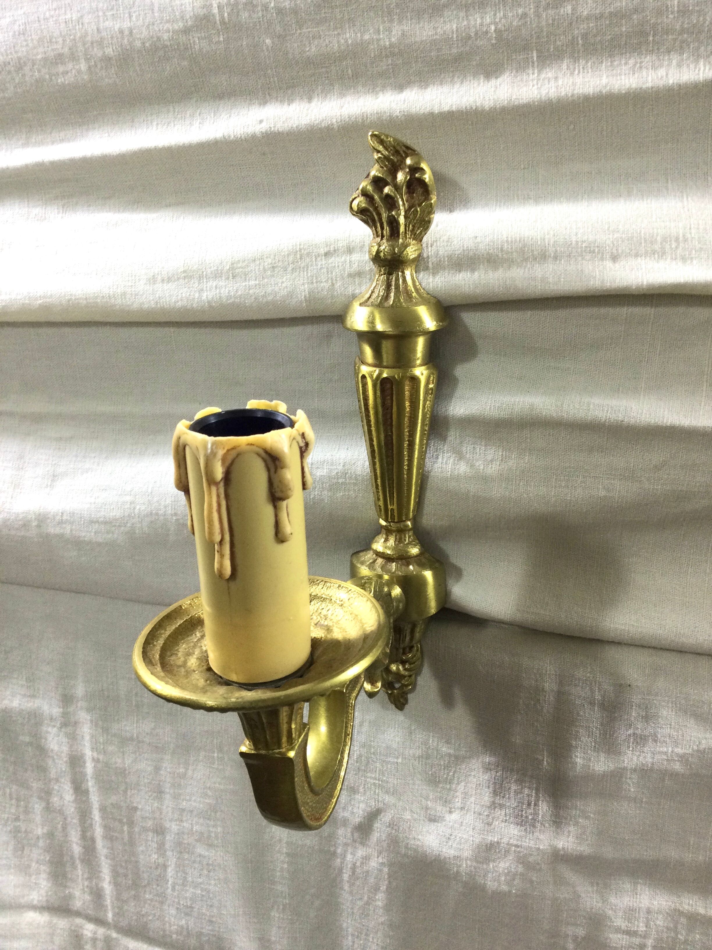 Pair of applique 1 bronze lights