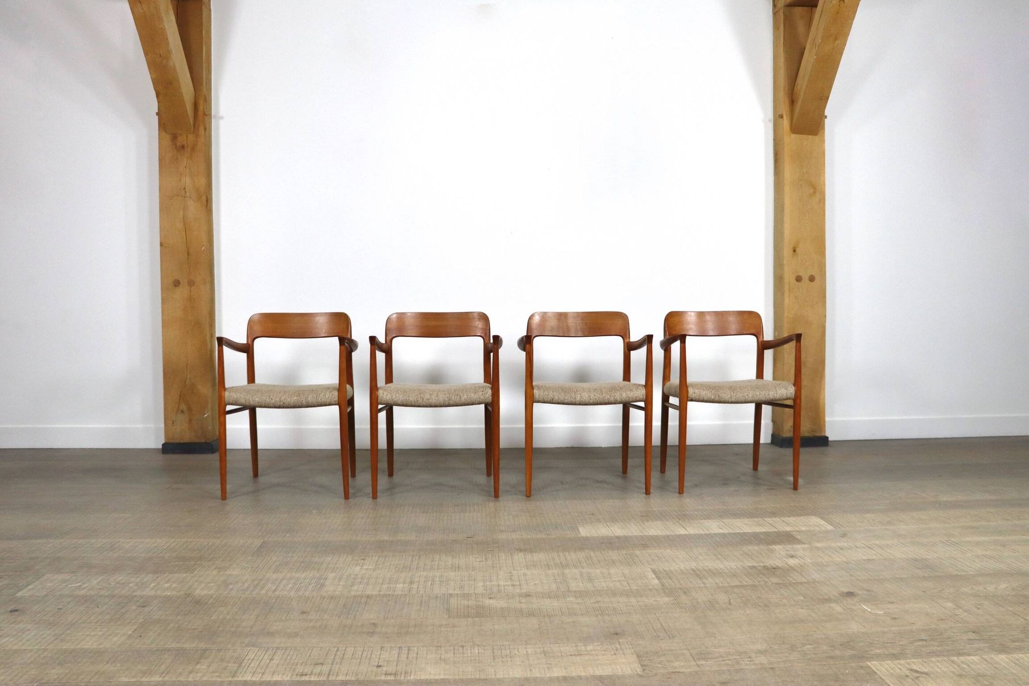 Set Of 4 Model 56 Dining Chairs In Oak By Niels Otto Møller, 1960s