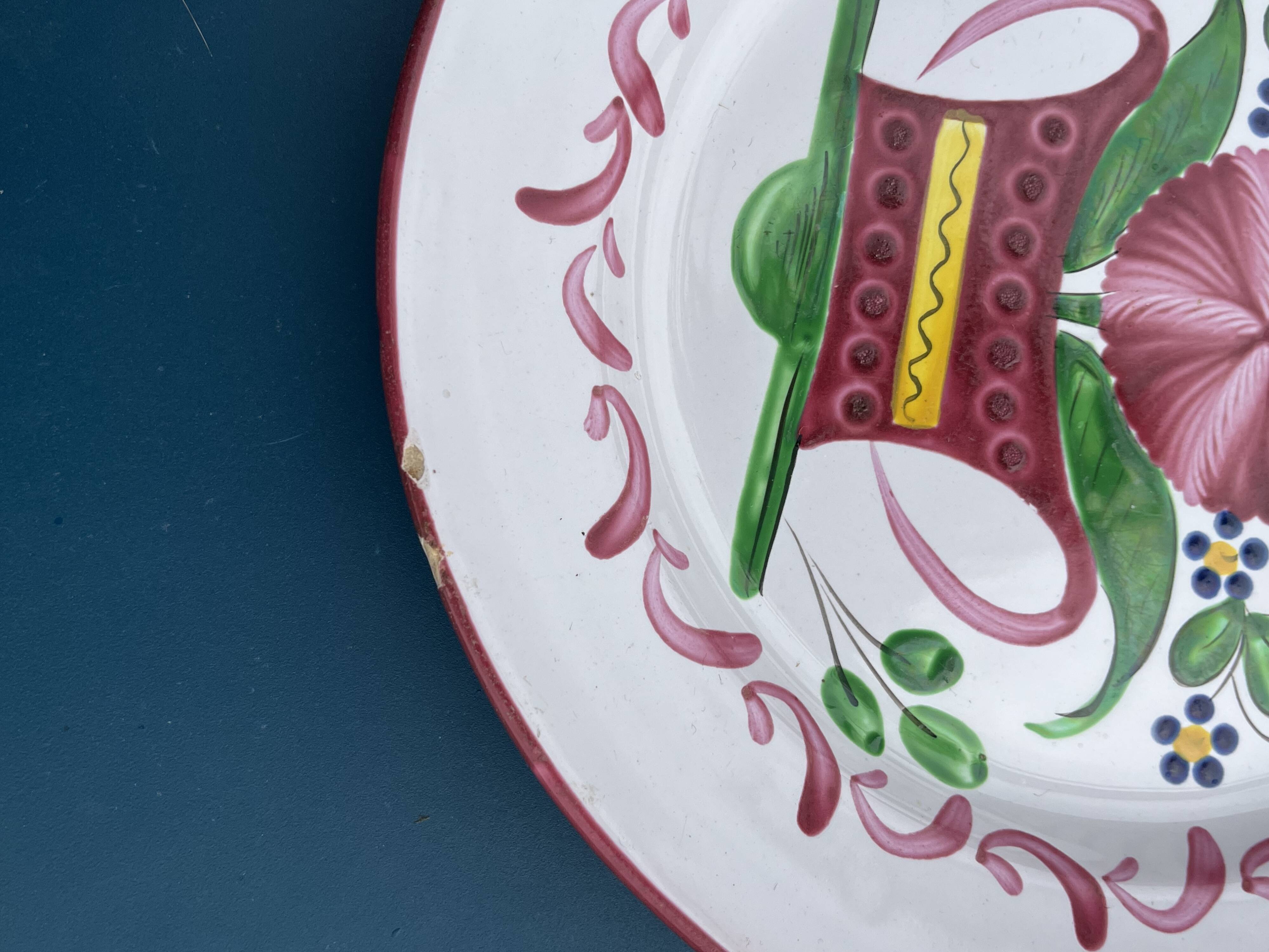 Two very old earthenware plates from the East.