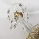 Murano diamond point glass wall lamp with pendant