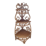 Rattan corner shelf