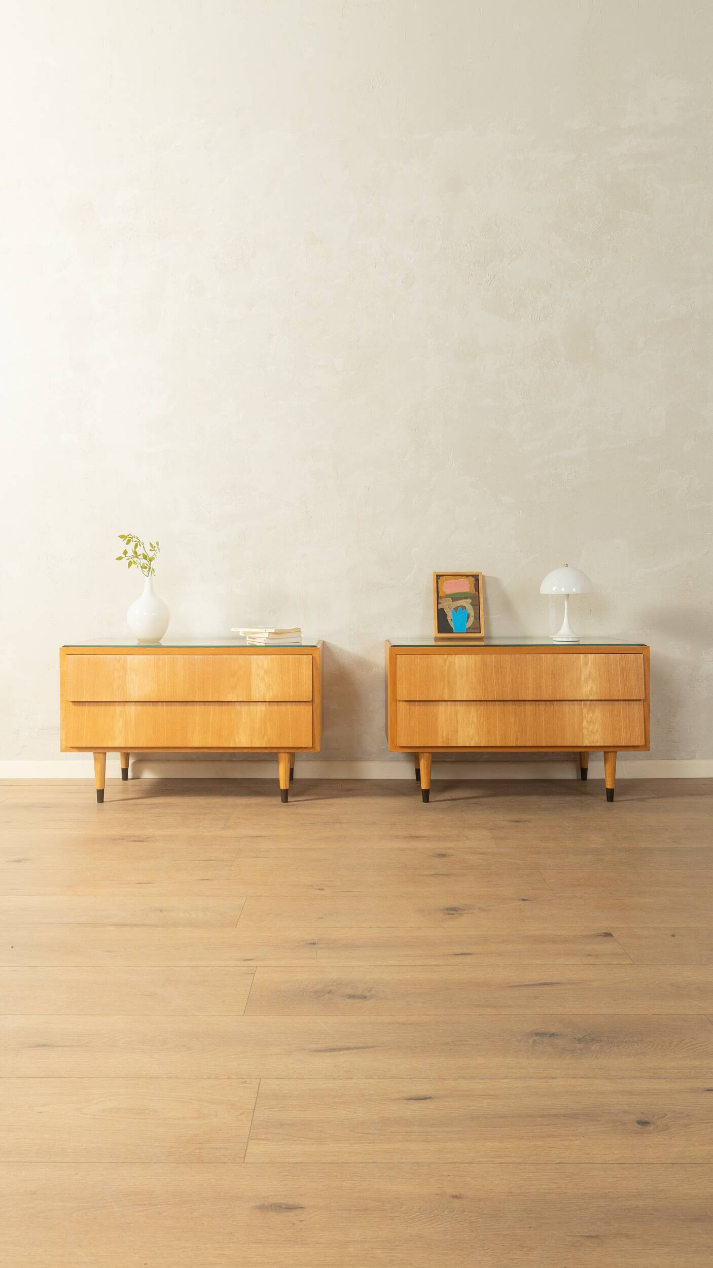 Elegant bedside tables from the 1950s, IDEE Möbel series by Erich Stratmann for Oldenburger Möbelwerkstätten