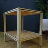 Mid century pierre vandel cream aluminium two-tier side table 1970s