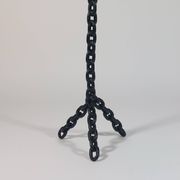 Vintage black brutalist chain floor candlestick