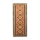 Traditional afghan kilim rug oriental pink green wool rug 100x279cm