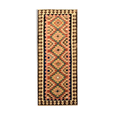 Traditional afghan kilim rug oriental pink green wool rug 100x279cm
