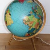 Globe terrestre lumineux taride verre 1969