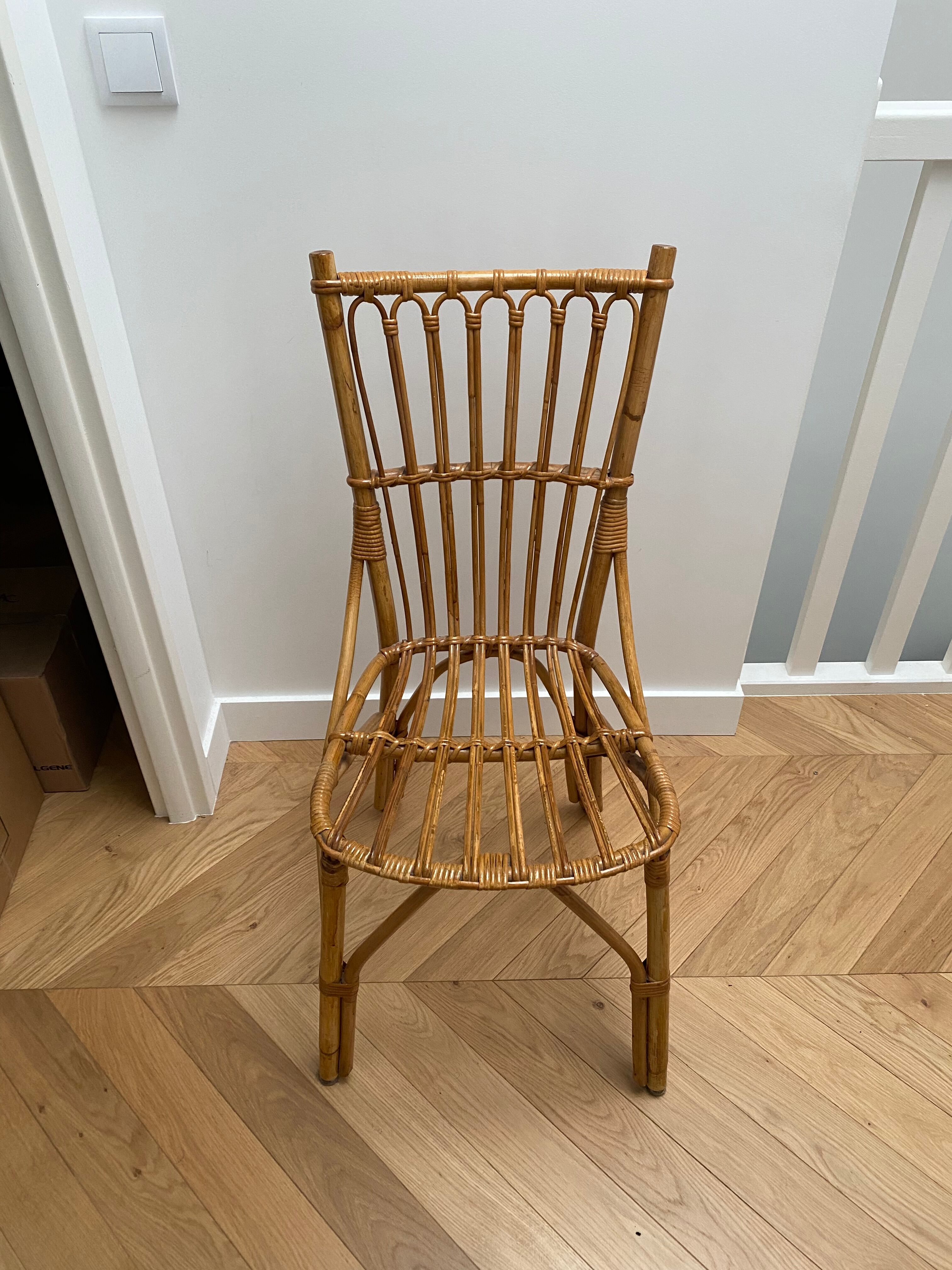 Louis Sognot rattan desk and chair