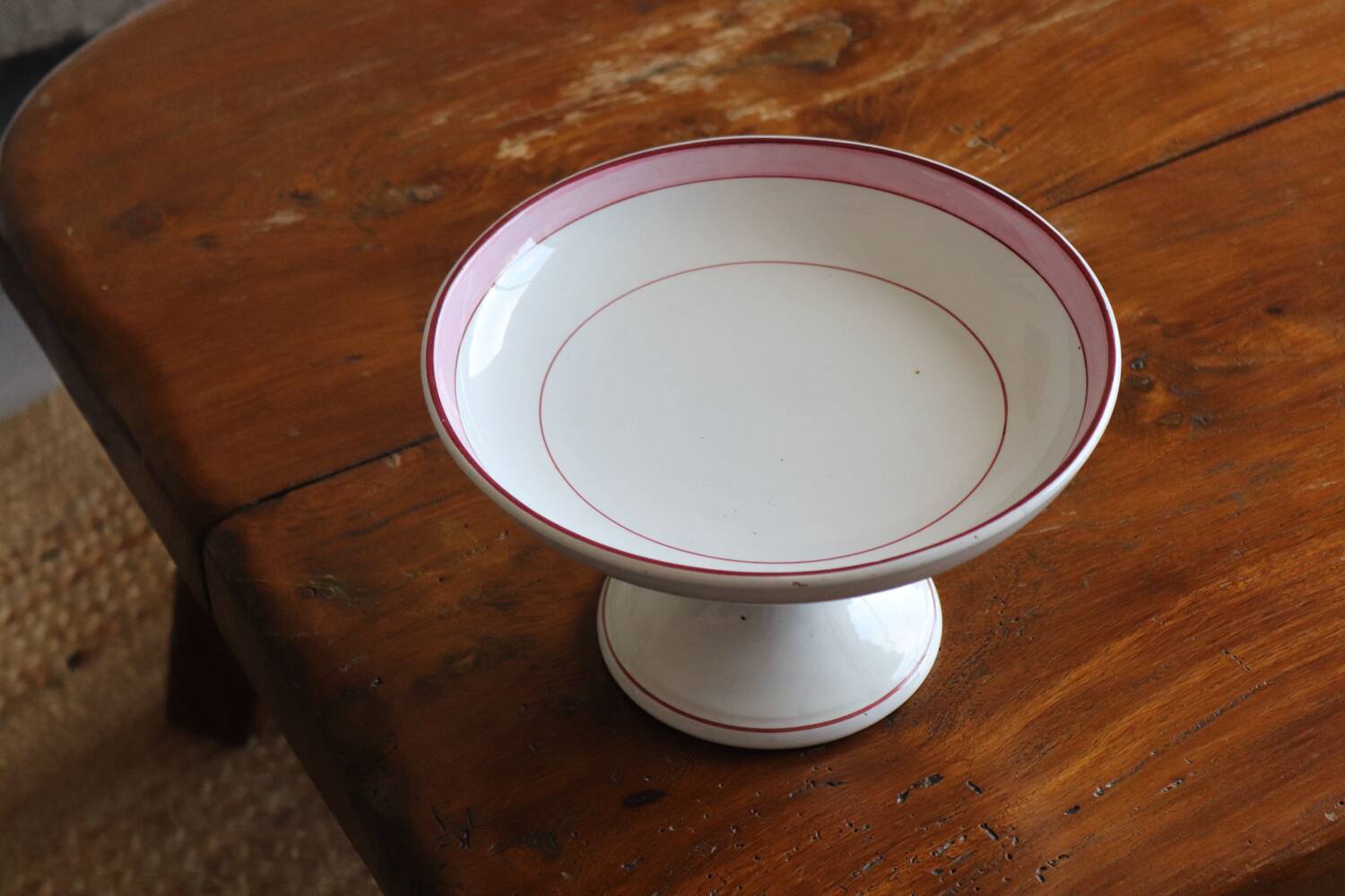 Footed compote in earthenware – Sarreguemines, Casino model