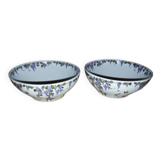 Pair of Villeroy & Boch bowls – Floral decoration – Perfect condition