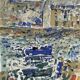 Émile Compard Abstract Oil on Canvas, France circa 1950s