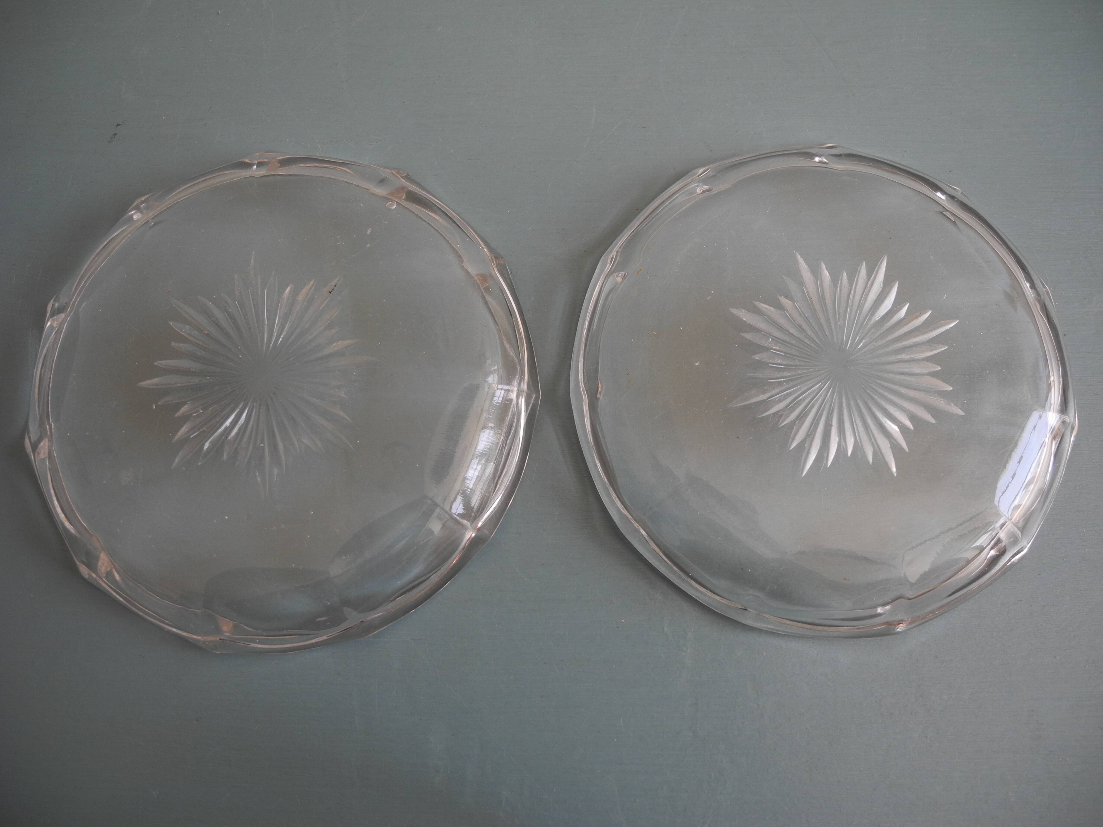 Val St Lambert crystal coasters for bottles