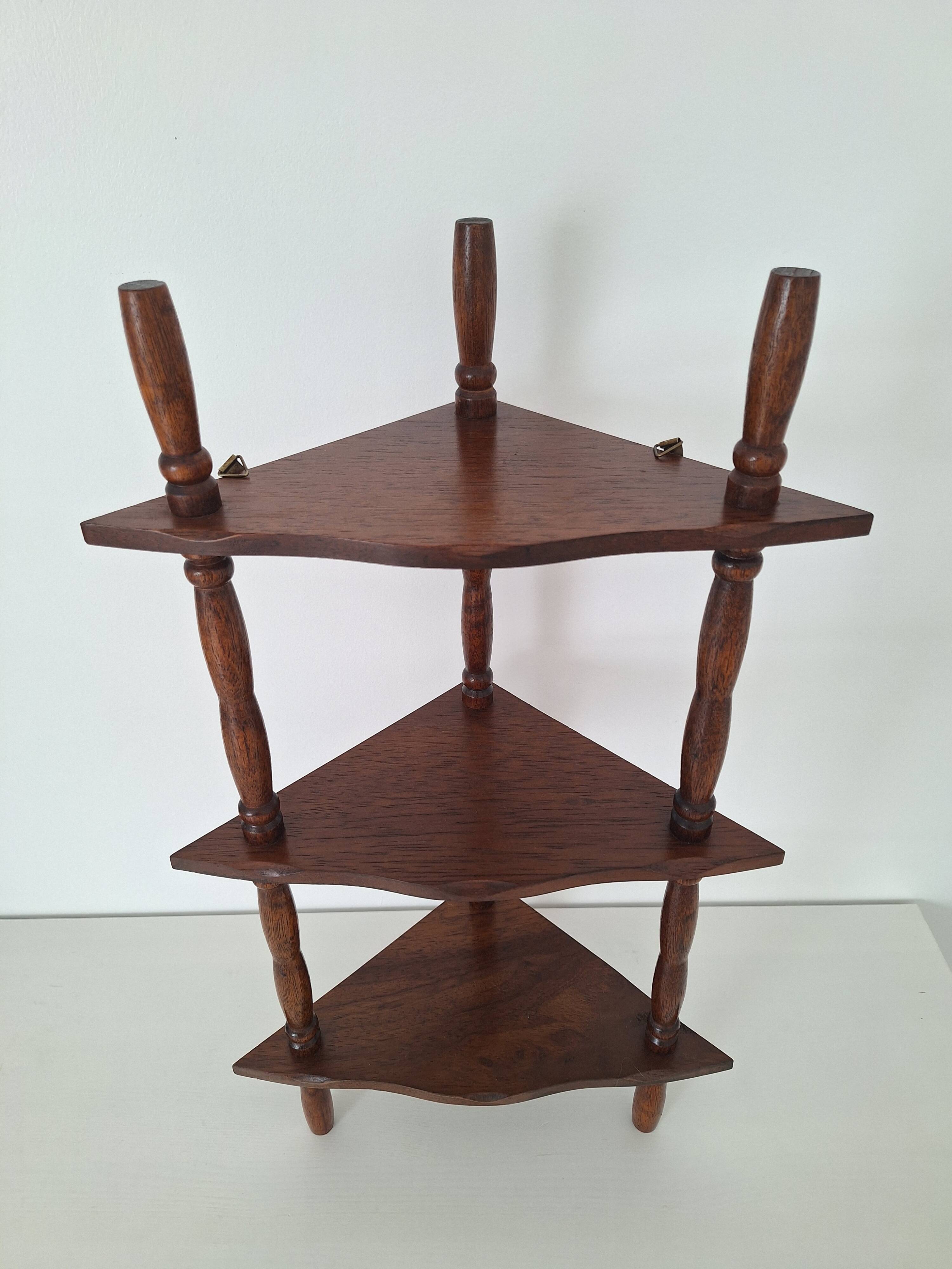 Vintage wooden corner shelf