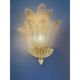 Gold “Graniglia” Leaf Murano Glass Wall Sconces in Venetian Style - a Pair