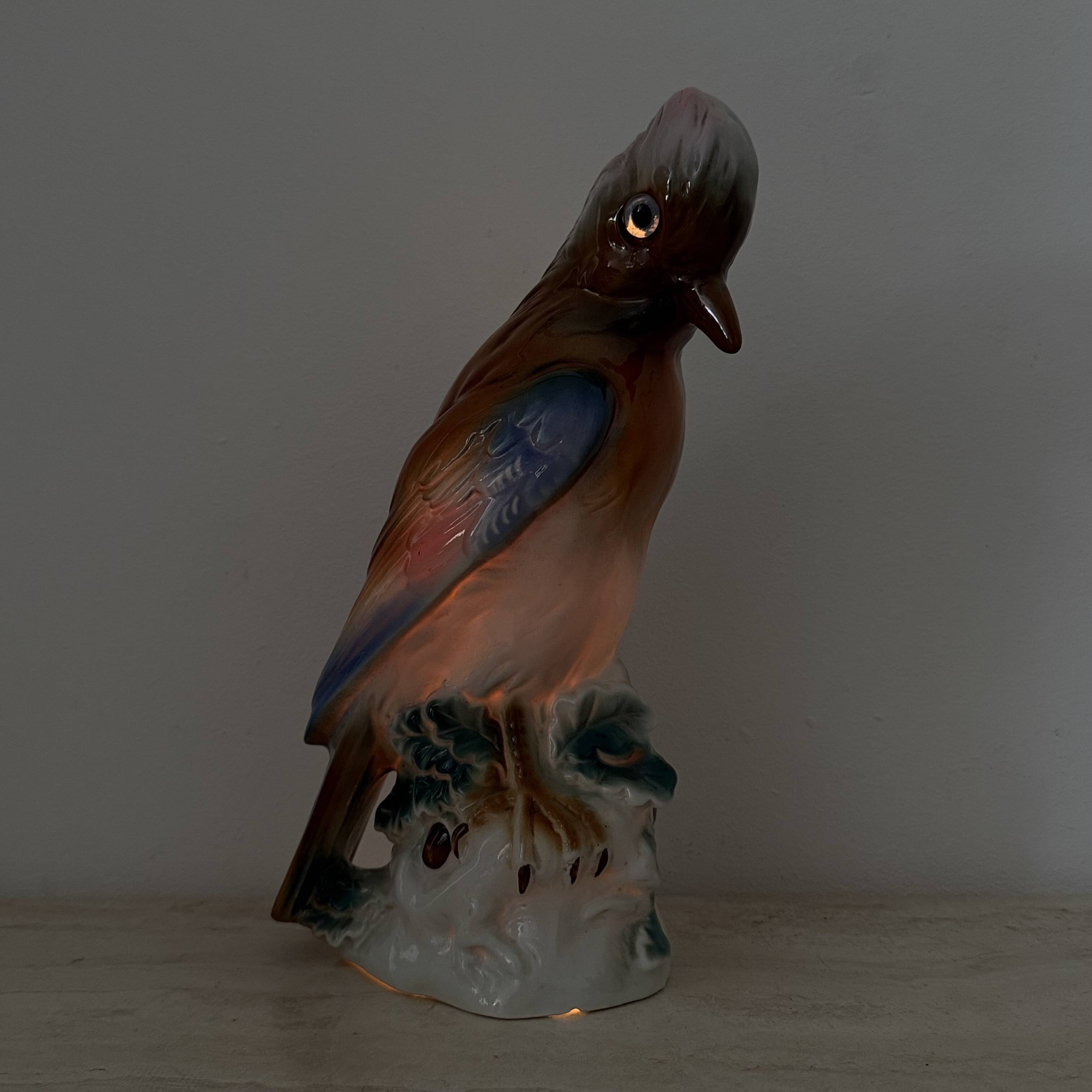 Vintage porcelain Parfume lamp bird , 1950s