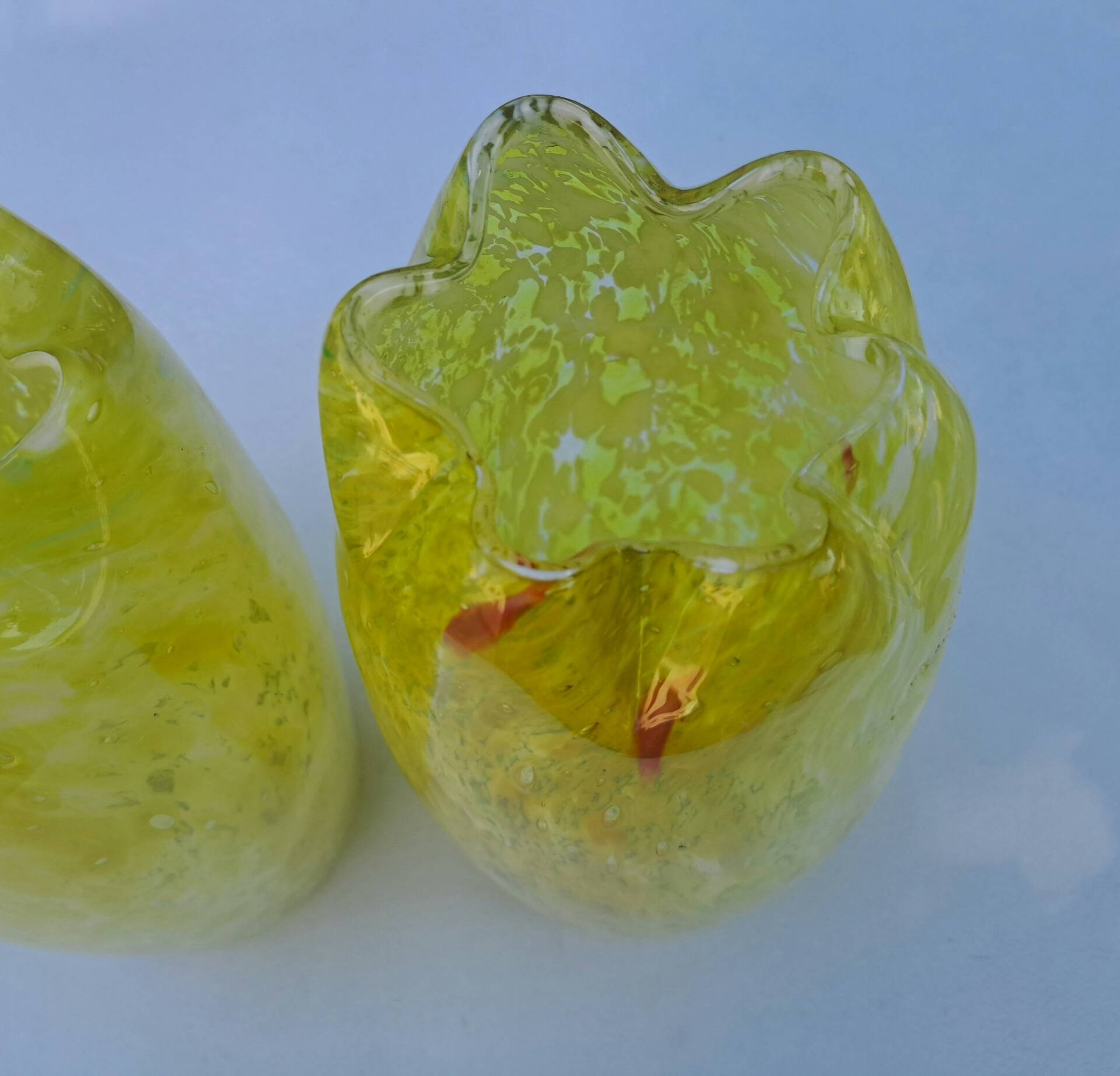 Pair of blown glass vases Clichy Legras
