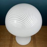 Large classic swirling Murano glass mushroom table lamp, Italy, 1970s