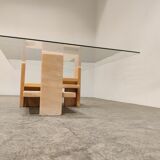 Pink marble coffee table by Willy Ballez, 1970s