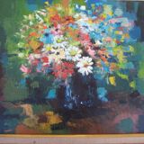 Painting, champs fleurs