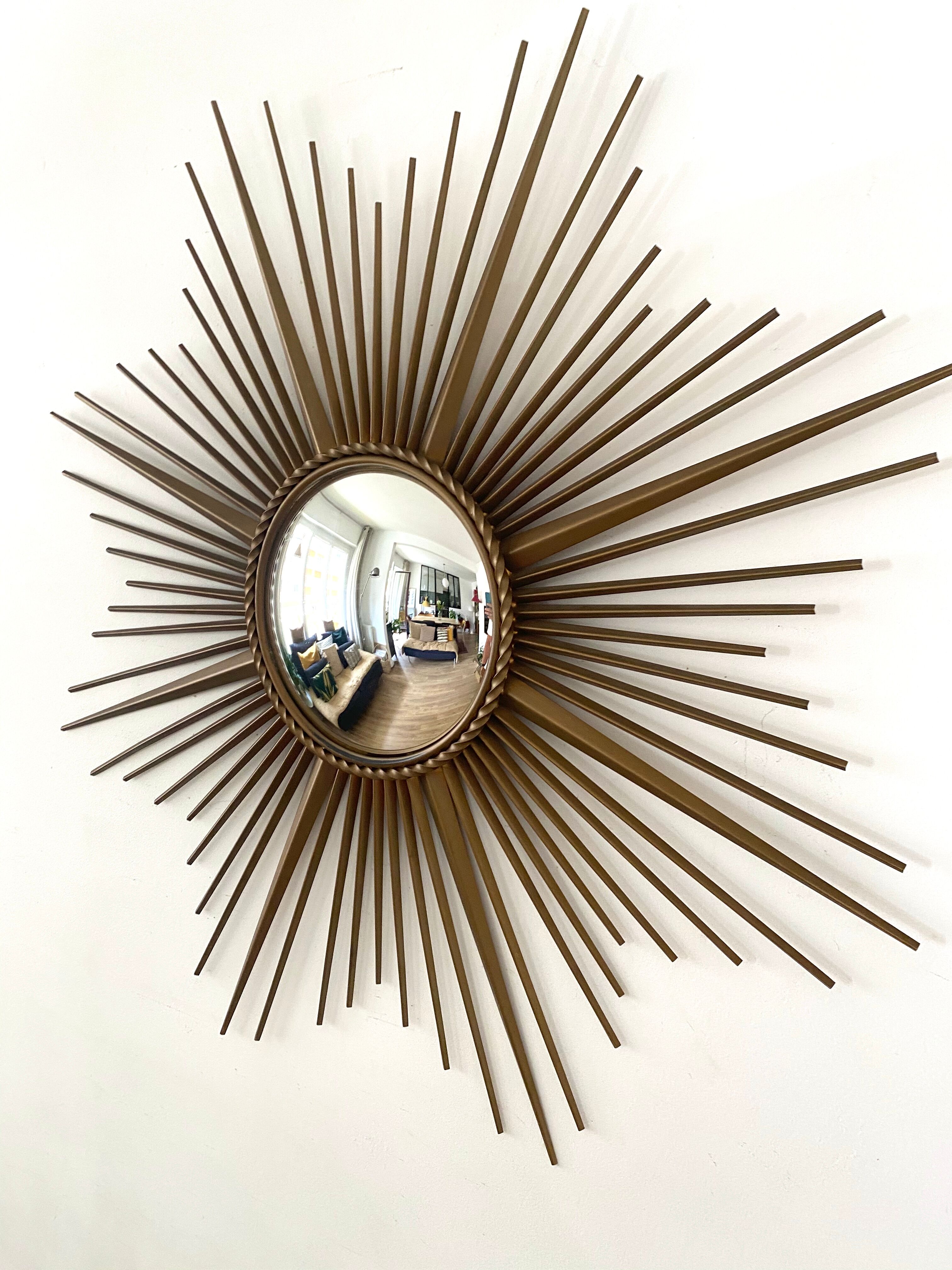 Mirror Chaty Vallauris vintage witch's eye 91cm