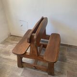 Brutalist wooden bench from the 60s