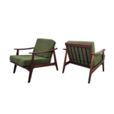 Pair of Scandinavian armchairs in afromosia, 60s