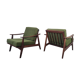 Pair of Scandinavian armchairs in afromosia, 60s