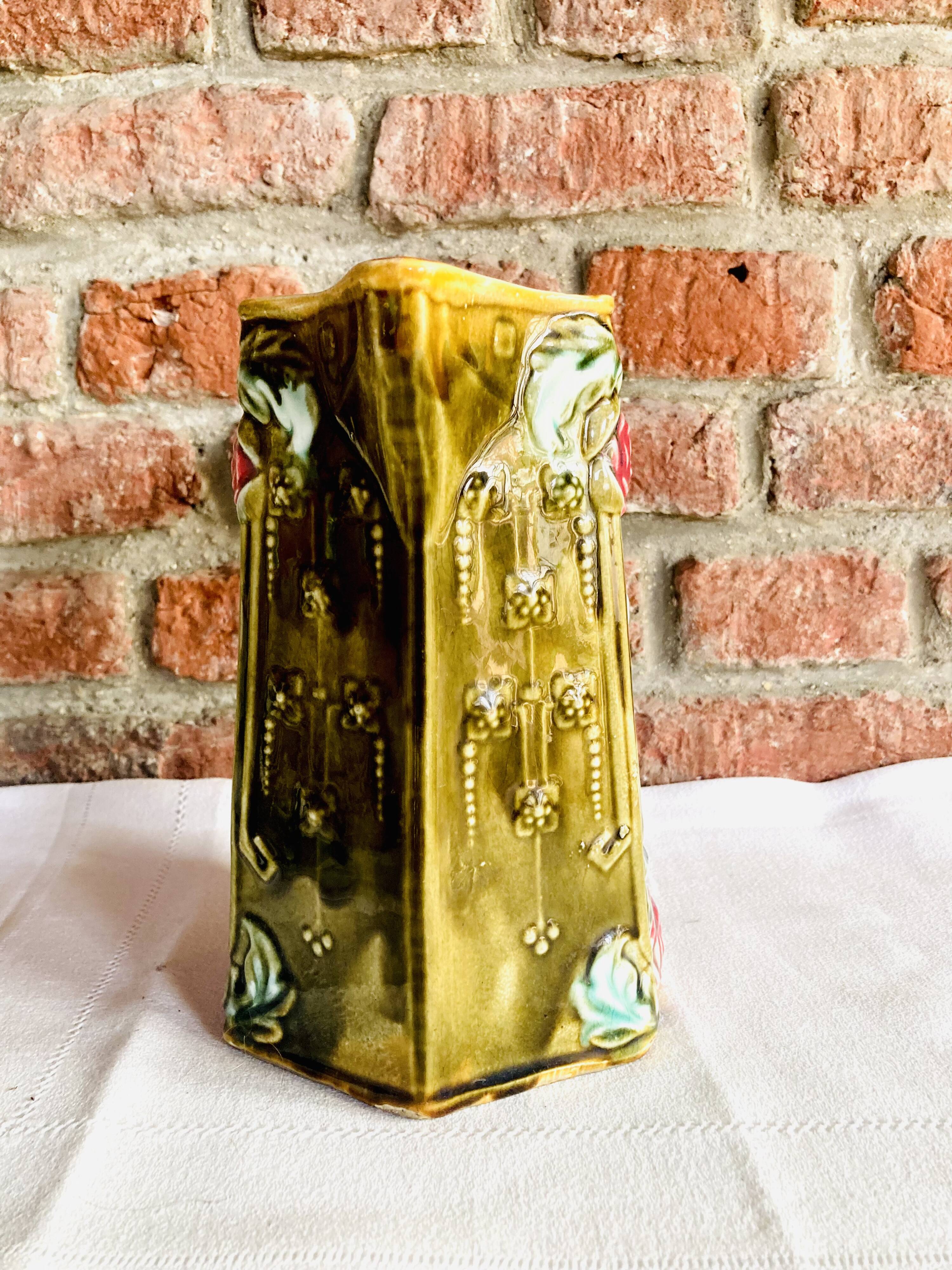 Vintage slip pitcher vase