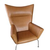 Wingchair Model Ch445 In Walnut Elegance Leather By Hans J. Wegner